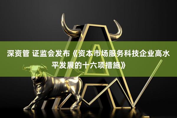 深资管 证监会发布《资本市场服务科技企业高水平发展的十六项措施》