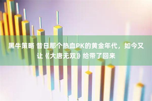 黑牛策略 昔日那个热血PK的黄金年代，如今又让《大唐无双》给带了回来